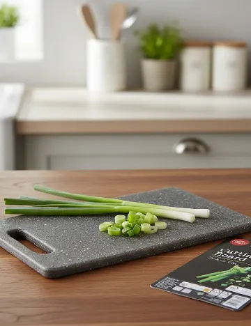 Tocător de bucătărie din plastic „granit” 25 x 15 cm Zd Trading, gri inchis Gri