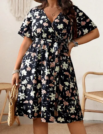 Rochie scurta SHEIN CURVE, floral print Floral print
