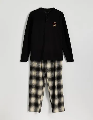 Pijama Reserved, negru Negru