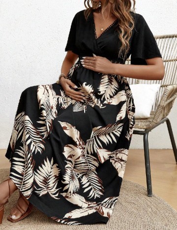 Rochie lunga SHEIN Maternity, negru