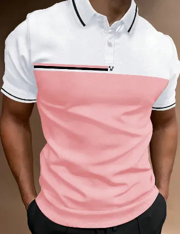 Tricou SHEIN, roz/alb Roz