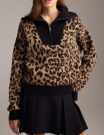 Pulover Reserved, animal print