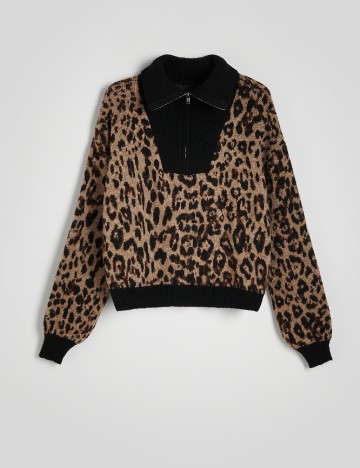 Pulover Reserved, animal print