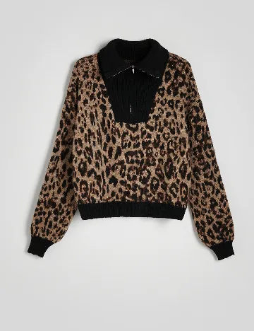 Pulover Reserved, animal print Animal print