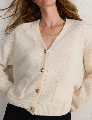 Cardigan Reserved, crem Crem