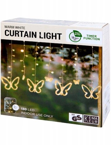 Ghirlandă luminoasă 130 LED 2 x 0.7 m Kema Keur, alb
