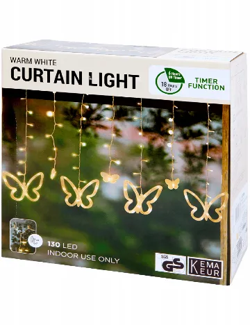 Ghirlandă luminoasă 130 LED 2 x 0.7 m Kema Keur, alb Alb