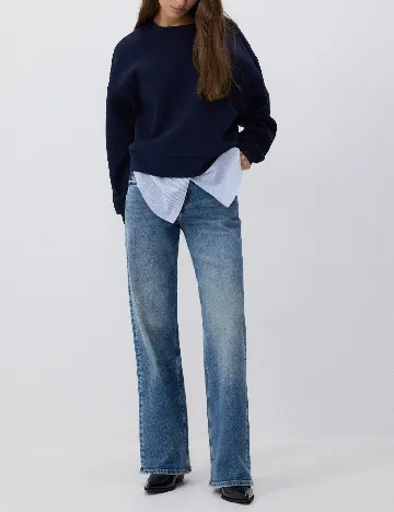 Bluza Reserved, bleumarin inchis Albastru