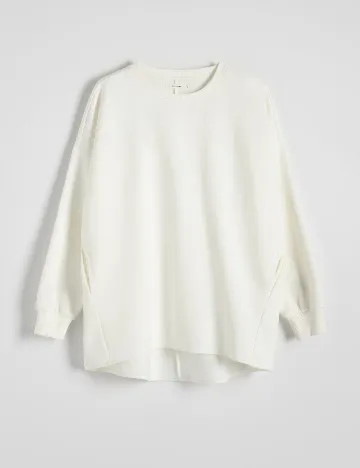Bluza Oversize Reserved, alb Alb