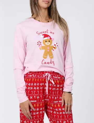 Pijama Threadbare, roz/rosu Roz