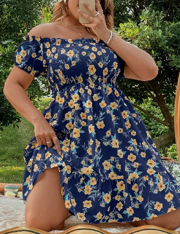 Rochie scurta SHEIN CURVE, bluemarin Albastru