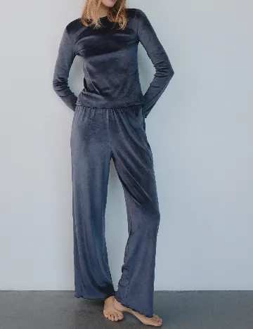 Pijama Reserved, albastru Albastru