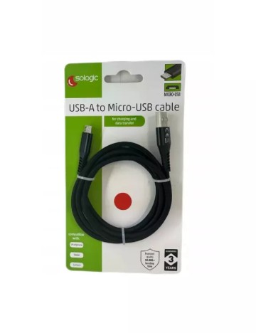 Cablu de date Micro-USB 3M Sologic, negru