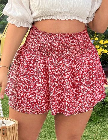 Pantaloni scurti SHEIN CURVE, rosu