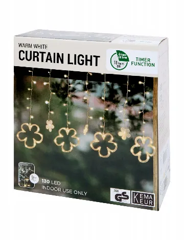 Ghirlandă luminoasă 130 LED 2 x 0.7 m Kema Keur, alb Alb