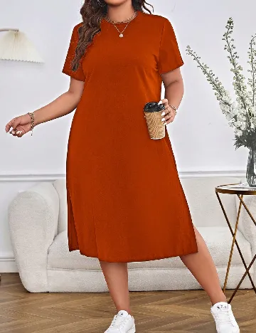 Rochie medie SHEIN CURVE, caramiziu Portocaliu