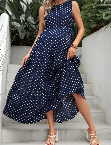 Rochie lunga SHEIN Maternity, bleumarin
