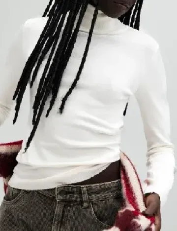 Bluza Pull&Bear, ecru Alb