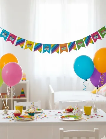 Ghirlanda decorativa de ziua de nastere, cu sclipici, lungime 4 metri Cool 2 Party, mix culori Mix culori