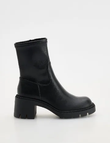Botine Reserved, negru Negru