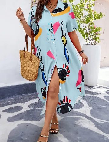 Rochie medie SHEIN CURVE, albastru Albastru