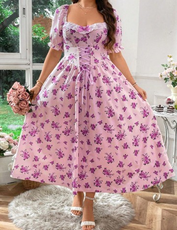 Rochie lunga SHEIN CURVE, roz
