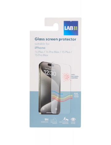 Folie sticla iPhone 14 Plus/14 Pro Max/15 Plus/15 Pro Max LAB 31, transparent