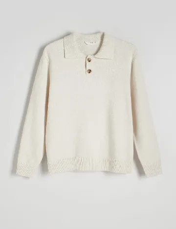 Bluza Reserved, ecru Alb