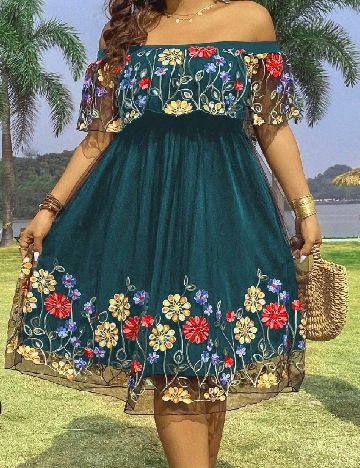Rochie scurta SHEIN CURVE, turcoaz