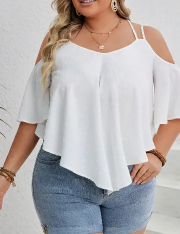 Bluza SHEIN CURVE, alb Alb