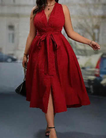 Rochie medie SHEIN CURVE, rosu Rosu