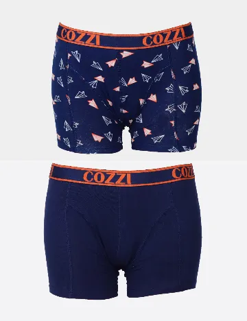 Set Boxeri 2 perechi Cozzi, bleumarin inchis Albastru