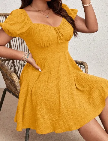 Rochie scurta SHEIN CURVE, galben Galben