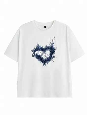 Tricou SHEIN Plus Size Men, alb Alb