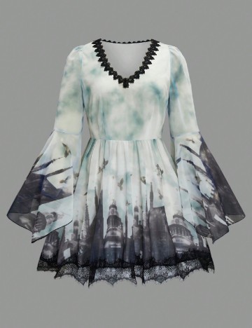 Rochie scurta SHEIN CURVE, mix culori