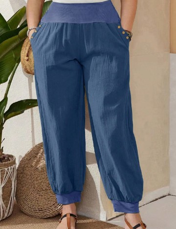 Pantaloni SHEIN CURVE, albastru