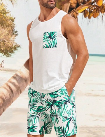Compleu SHEIN, verde/alb
