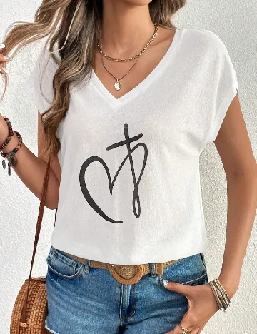 Tricou SHEIN, alb Alb