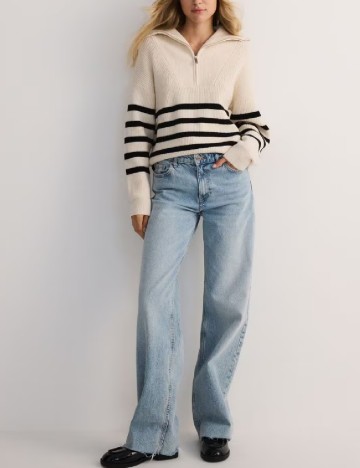 Pulover Reserved, crem/negru