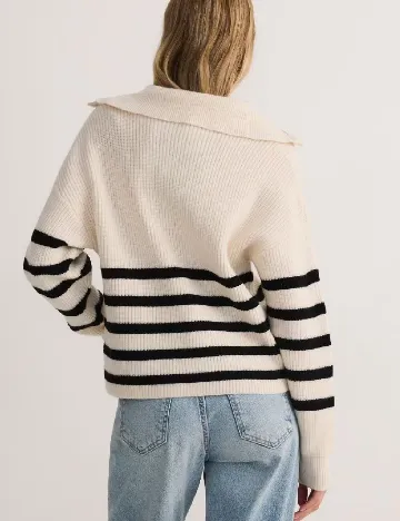 Pulover Reserved, crem/negru Crem