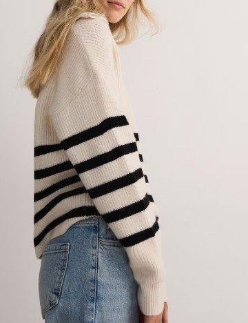 Pulover Reserved, crem/negru