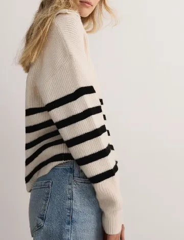 Pulover Reserved, crem/negru Crem