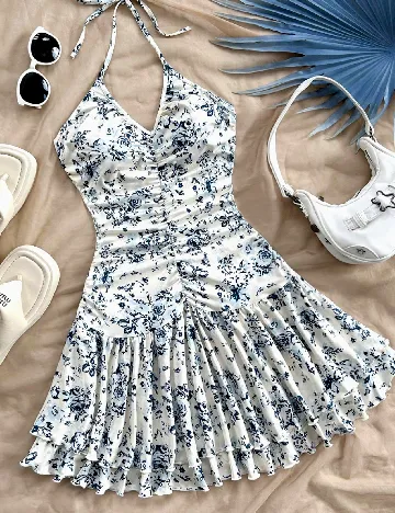 Rochie scurta SHEIN, ecru Alb
