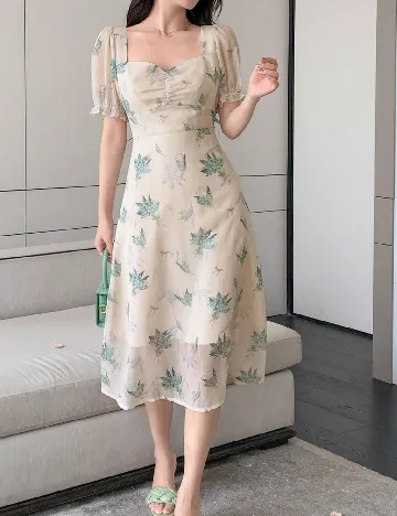 Rochie medie Dazy, crem Crem