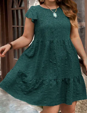 Rochie scurta Emery Rose Curve, verde Verde