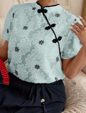 Bluza SHEIN CURVE, turcoaz