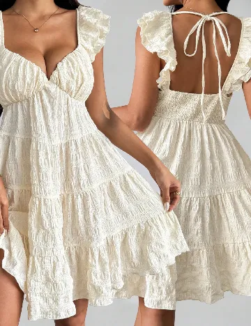 Rochie scurta SHEIN, crem Crem