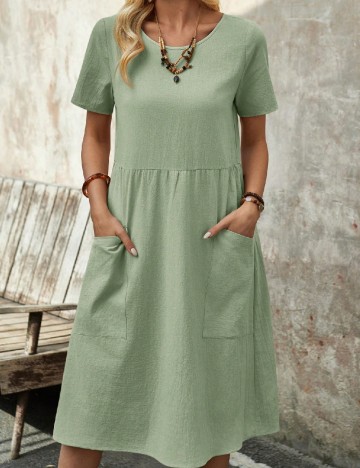 Rochie medie Emery Rose, verde
