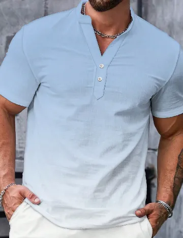 Tricou Romwe, bleu Albastru