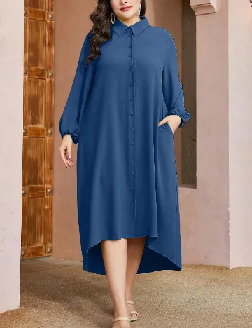 Rochie medie SHEIN CURVE, albastru Albastru